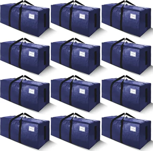 Vista 17 de SWEET DOLPHIN Paquete de 8 bolsas de mudanza resistentes de 200 libras con asas envolventes, bolsas de almacenamiento extra grandes para ahorrar