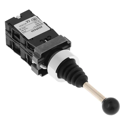 Vista 2 de Interruptor de control de palanca de mando de retorno de resorte 4 posiciones 10A 600V para panel de control industrial (metal plástico negro)