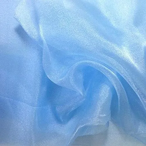 Vista 5 de Valentina Textile Inc, Tela de organza transparente brillante para moda, manualidades, decoración, 60 pulgadas de ancho (1 yarda, aguamarina)