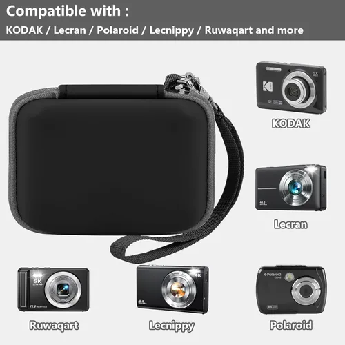 Vista 2 de Leayjeen Funda para cámara digital compatible con KODAK FZ55 FZ45 44MP 1080P Point & Shoot, funda protectora dura portátil para adolescentes y Negro