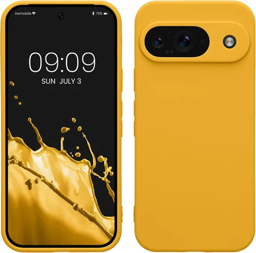 Vista 171 de kwmobile Funda compatible con Google Pixel 9 - Funda protectora delgada de TPU para teléfono - Acabado mate suave - Piedra antigua