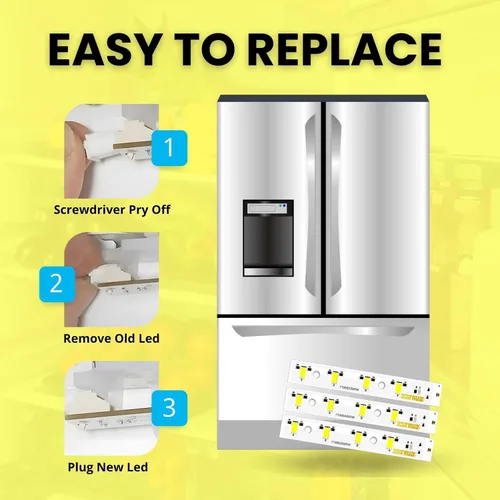 Vista 2 de Paquete de 3 tableros de luz LED WR55X26671 PS11767930 AP6035586 compatible con refrigerador GE Reemplazar 4468532 EAP11767930 LED3344588