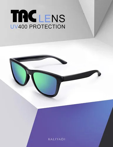 Vista 3 de KALIYADI Gafas de sol unisex polarizadas retro clásicas modernas para hombres y mujeres, gafas de sol para conducir con bloqueo UV, C Negro brillante