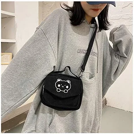 Vista 7 de GGOOB Bolso bandolera y cartera Kawaii - Bolso de pana