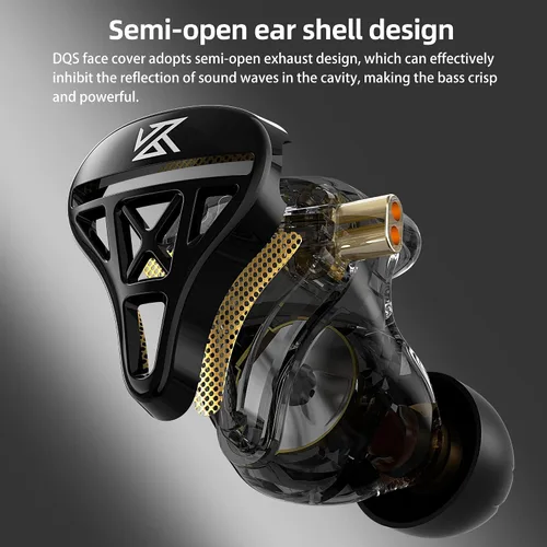 Vista 15 de KZ Castor - Auriculares intrauditivos, sonido de graves mejorado HiFi, IEMs aislantes de ruido ajustables, auriculares con cable de doble