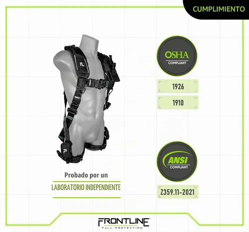 Vista 3 de Frontline 250VTB Elite™ Arnés estilo chaleco con hardware de aluminio y correas de suspensión trauma + OSHA y ANSI