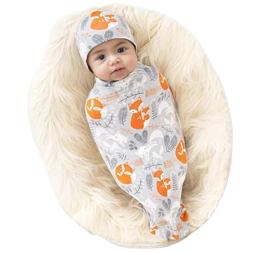 Vista 9 de Galabloomer Manta Envolvente para Recién Nacido con Conjunto de Gorro Bebé Niño Manta de Recepción Gris con Flechas