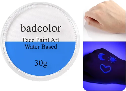 Vista 28 de Pintura facial negra (1.06 onzas), kit de pintura facial activada por agua para niños y adultos, paleta de pintura facial de maquillaje SFX