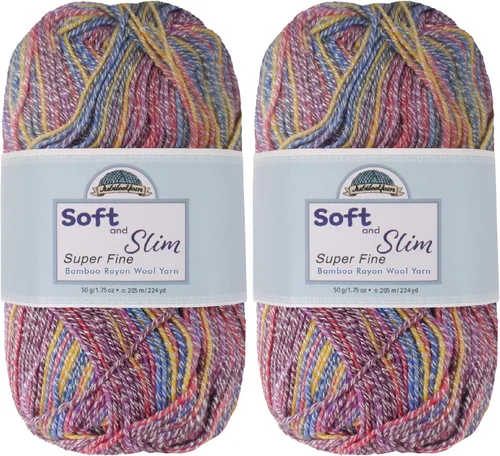 Vista 53 de JubileeYarn Hilo Suave y Delgado - 50g/madeja Mezcla de Rayón de Bambú y Lana - Pegaso - 2 madejas