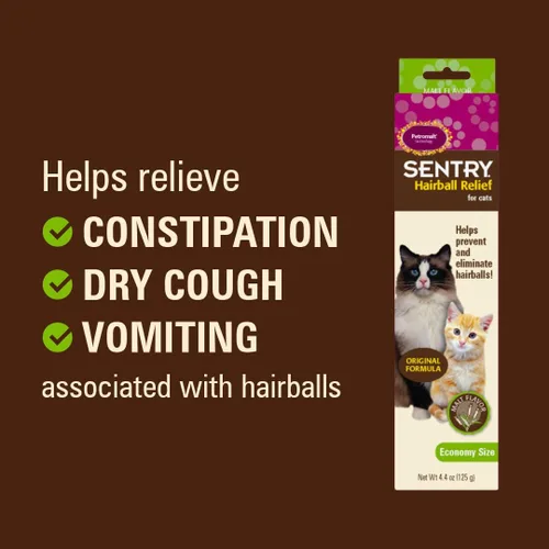 Vista 4 de SENTRY PET CARE Collar calmante para gatos de Sentry, sabor malta, 4.4 onzas Prevents & eliminates hairballs; Petromalt intestinal lubricant
