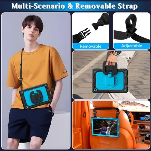 Vista 6 de Grifobes Fundas para Samsung Galaxy Tab A11 Plus 2025 / A9 Plus de 11 pulgadas 2023, a prueba de golpes, con protector de pantalla, soporte