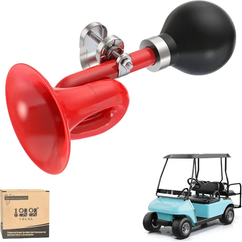 Vista 9 de 10L0L Carro de golf Bugle Horn, cuerno de aire de caracol cromado retro para Yamaha, EZGO, Club Car Bocina de seguridad fuerte y clásica Ajuste