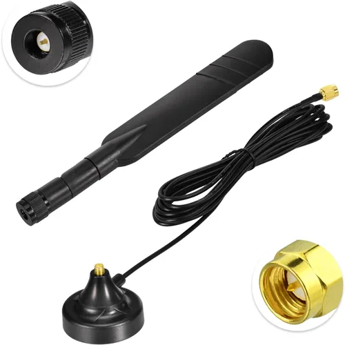 Vista 6 de Antena Eightwood 4G LTE con base magnética, antena macho MIMO SMA para enrutador 4G LTE, punto de acceso, módem, puerta de enlace IoT, cámara