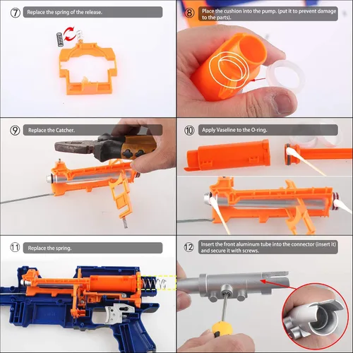 Vista 6 de WORKER Paratroops Short Dart Mod Kit para NERF N-Strike Exclusive Elite Alpha Trooper CS-12
