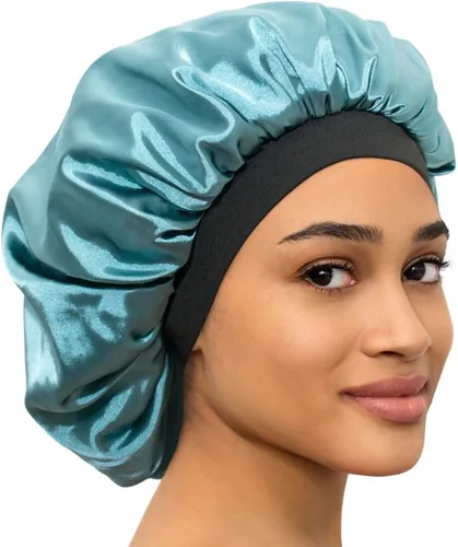 Vista 10 de CAPLORD Gorro de satén forrado para dormir, gorro de bambú para el cabello rizado natural para mujeres y hombres