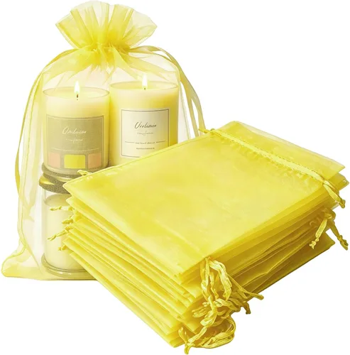 Vista 16 de Paquetes de 50 bolsas de organza de regalo de 4 x 6 pulgadas, cordón negro a granel para baby shower, Navidad, cumpleaños de profesores, recuerdos