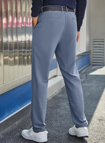 Vista 3 de JMIERR Pantalones de golf para hombre, elásticos, ajustados, para correr, viajes, trabajo, pantalones de vestir chinos para hombre