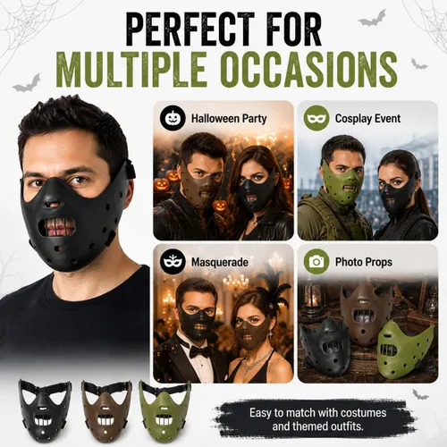 Vista 6 de Hannibal Lecter Mask Horror The Silence of Lambs Resin Hacker Mask