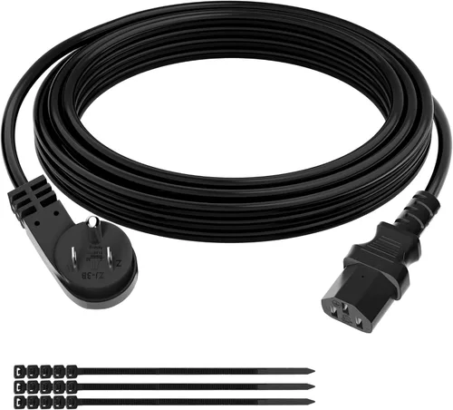 Vista 12 de Elecan Cable de alimentación de repuesto de 3 clavijas de 50 pies, cable de alimentación flexible y duradero a prueba de calor para dispositivos CA
