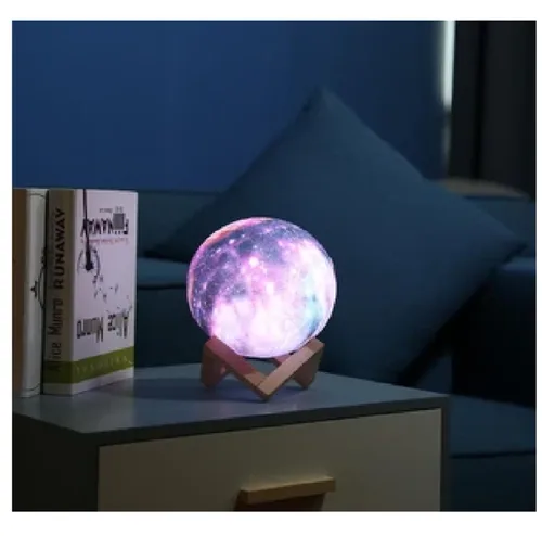 Vista 2 de Lampara Luna Impresión 3d Luz Led Nocturna Táctil 8