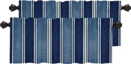 Vista 37 de Cortinas opacas de poliéster multicapa para cafetería, con diseño de diamantes, 2 unidades, 26 x 24 pulgadas