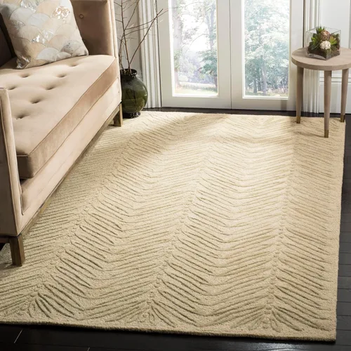 Vista 23 de Martha Stewart x SAFAVIEH - Colección de alfombras de área, alfombra de 2 pies 3 pulgadas x 10 pies, gamuza beige, lana y viscosa hecha a mano