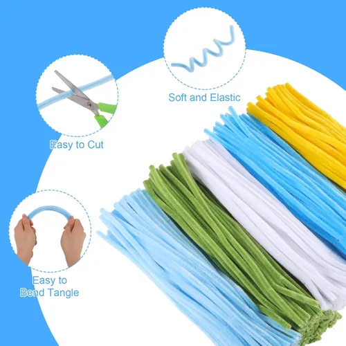 Vista 3 de WSICSE Kit de flores de limpiador de tuberías azules de 500 piezas