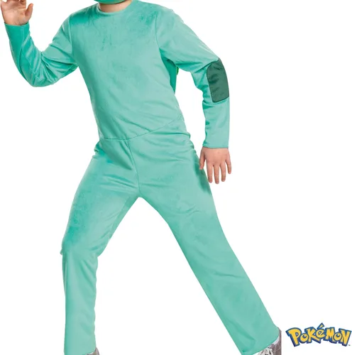Vista 5 de Disguise Disfraz de Pokemon Bulbasaur para niños, traje de personaje clásico para niños, talla S (4-6), verde (105459L)
