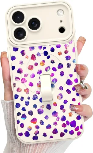 Vista 25 de KANGHAR Compatible con iPhone 17 Pro Case Spot Pattern - Negro Mancha rosada negra