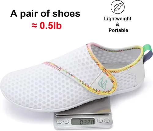 Vista 6 de Fires Zapatos de agua para mujeres y hombres, de secado rápido, calcetines de agua descalzos, transpirables, para senderismo, natación, playa, surf