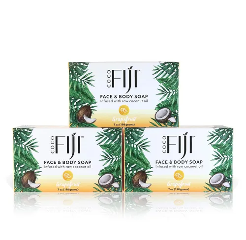 Vista 33 de Barra de jabón Coco Fiji para cara y cuerpo infundida con aceite de coco orgánico, Awapuhi Seaberry, aceite esencial, jabón natural para hidratar