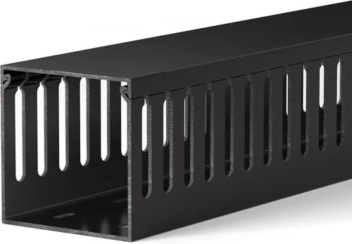 Vista 31 de ZhiYo Canaleta de gestión de cables para rack de servidores de 1.4 pulgadas de alto x 1.6 pulgadas de ancho, kit de conductos de cable de 12 pies