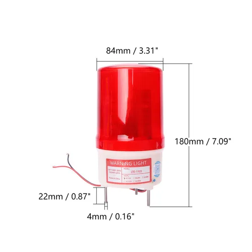 Vista 2 de Bettomshin Bombilla de advertencia estroboscópica, 12 V CC 10 W, torre de señal industrial, sin zumbador, lámpara indicadora de alarma para obras
