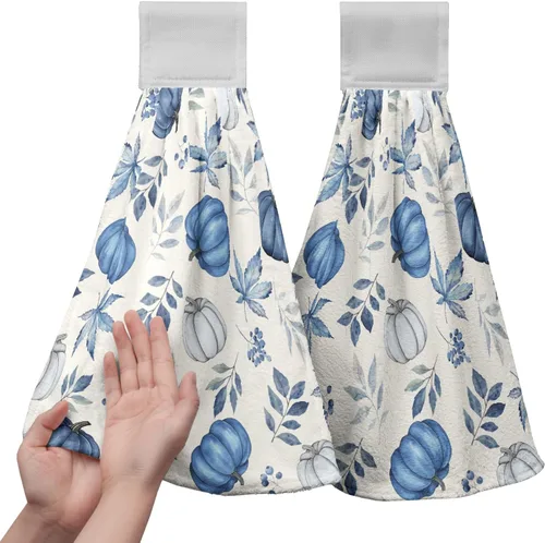 Vista 44 de Honey Bee - Juego de 2 toallas colgantes de cocina de verano con lunares y lazo para colgar, toallas de cocina de granja amarillas, suaves