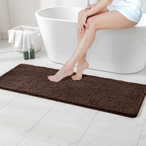 Vista 32 de MIULEE Alfombras de baño negras, suaves y pequeñas, absorbentes, antideslizantes, de secado rápido, esponjosas, para baño, bañera y duchas, lavables
