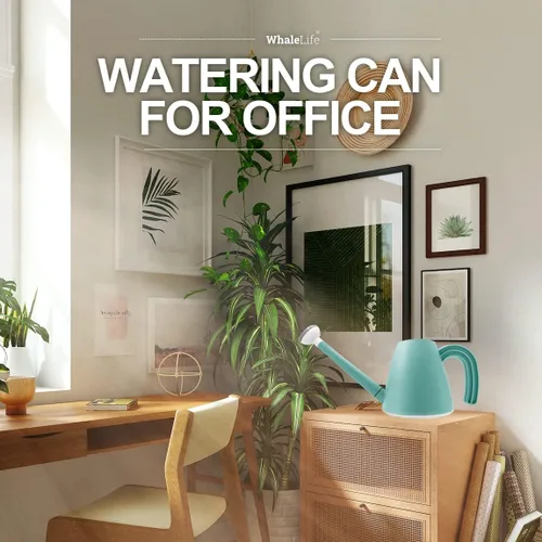 Vista 7 de WhaleLife Regadera interior para plantas de bonsái de casa (2.0L, azul)