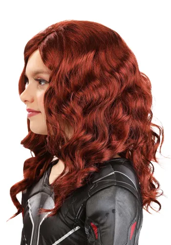 Vista 2 de Peluca de disfraz de Black Widow de Marvel para niñas Multicolor