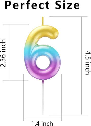 Vista 57 de Velas de número 9 arcoíris con número 3D para decoración de fiesta de pastel de cumpleaños, suministros de celebración de aniversario de boda