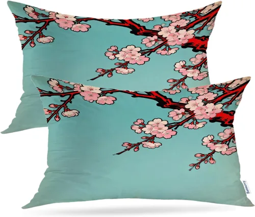 Vista 68 de Batmerry Fundas de almohada decorativas con estampado digital de hojas verdes y gatos negros con estampado digital para sofá, cama, cremallera