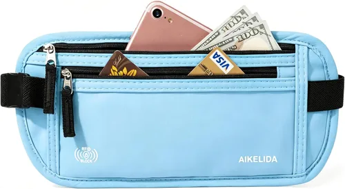 Vista 14 de Cinturón de dinero para pasaporte para mujeres y hombres - Cartera de viaje Negro