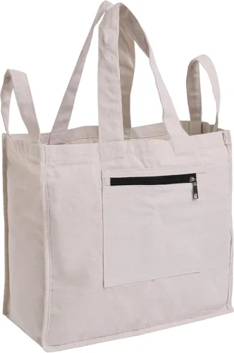 Vista 2 de Mayatra's - Bolsas de lona reutilizables con bolsillos reales, largas y resistentes, plegables, lavables (paquete de 1)