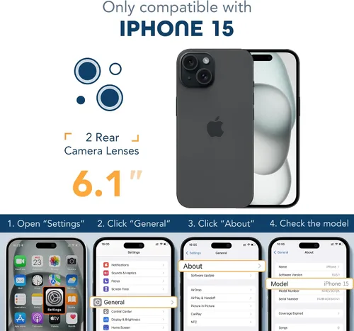 Vista 8 de TIESZEN Funda para iPhone 15, compatible con MagSafe, protector de pantalla de privacidad integrado y protección de cámara, antiespía, cuerpo