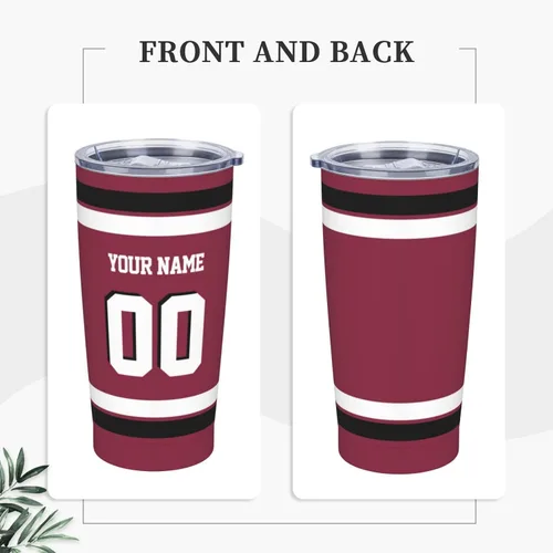Vista 2 de Arizona - Vaso aislado personalizado con número de nombre, vasos de fútbol personalizados con pajita, taza de viaje personalizada para café, regalos