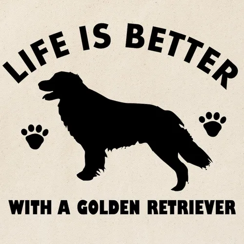 Vista 2 de CafePress Bolsa de compras de lona beige natural reutilizable con diseño de raza Golden Retriever