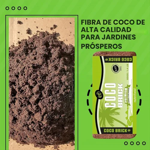 Vista 4 de Bloque Comprimido de Fibra de Coco Orgánico de Coco Coir 650 Gramos de Fibra de Coco Bloque Comprimido de Bajo EC Preamortiguado con Calcio RHP