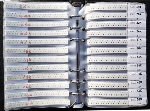 Vista 5 de 0805 0R ohmios - 20M ohmios 178 valores (25 unids/valor) 5% Todas las series SMD Resistor Combo Sample Book Kit SMT Pack Box Book