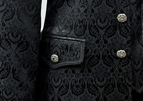 Vista 8 de Chaqueta medieval gótica steampunk para hombre, disfraz victoriano de vampiro pirata, abrigo