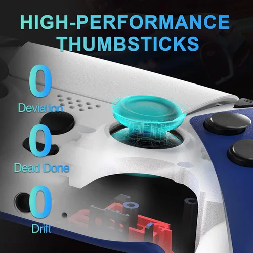 Vista 4 de AUGEX Wireless Controller for PS4 Controller, Wireless Gamepad Work with Playstation 4 Controllers, Game Control for PS4 Controller with Joystick