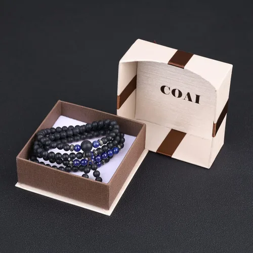 Vista 6 de Collar de pulsera de oración con 108 cuentas de ónix mate