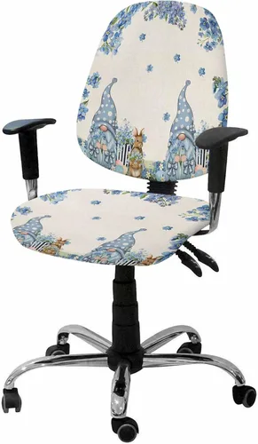 Vista 7 de Funda elástica para silla de oficina con diseño de flamenco de verano, funda de asiento para silla de computadora, fundas para respaldo, plantas